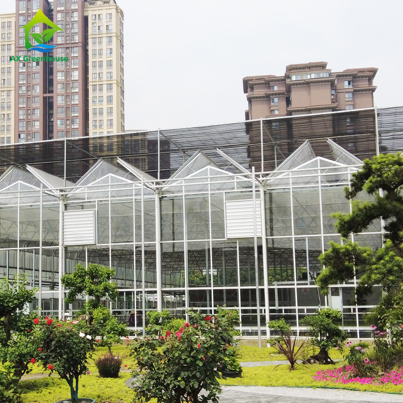 9.6m / 10.8m / 12m chiều rộng khung hợp kim nhôm thủy tinh nông nghiệp Venlo nhà kính đa dải với mái hình tam giác