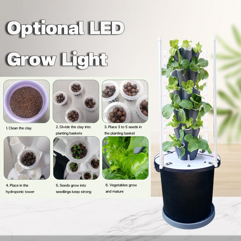 Nhà sử dụng vườn hoa hoa Hydroponic Tháp hệ thống phát triển 6/8/10 Lớp tùy chọn đèn LED