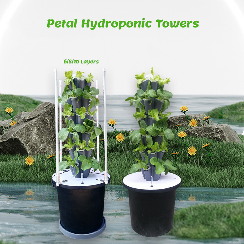 Nhà sử dụng vườn hoa hoa Hydroponic Tháp hệ thống phát triển 6/8/10 Lớp tùy chọn đèn LED