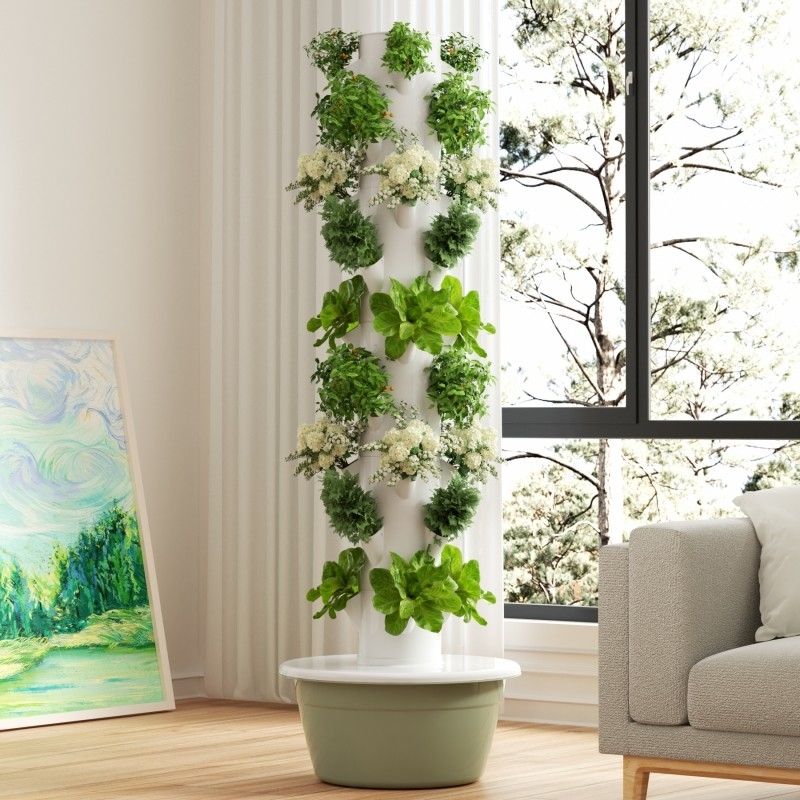 Vườn trong nhà 5 lớp hệ thống trồng thủy sản không đất hoa với tháp trồng với đèn LED