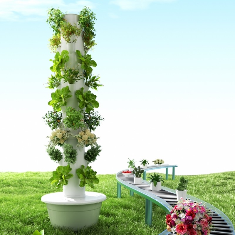 Vườn trong nhà 5 lớp hệ thống trồng thủy sản không đất hoa với tháp trồng với đèn LED