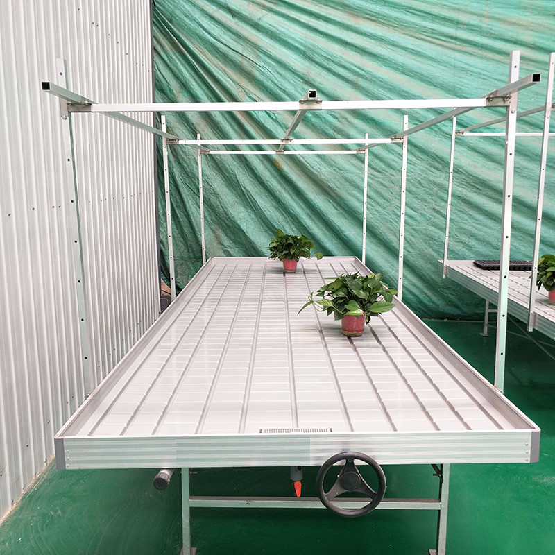 Ebb And Flow 4FT * 8FT dọc Hydroponic Rolling Bench di động Thăng trưởng Bàn với cột