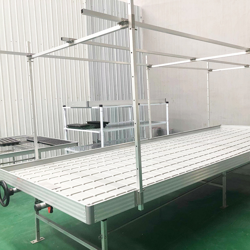 Ebb And Flow 4FT * 8FT dọc Hydroponic Rolling Bench di động Thăng trưởng Bàn với cột